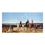 Hunters On Horseback In Upper Bavarian Landscape Customized Photo Card