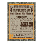 Hunting 40th Birthday Invitation with Camo