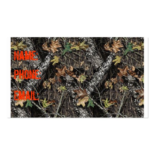 Hunting Camo Business Card (front side)