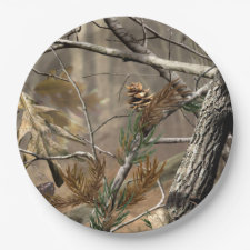 Hunting Camo Camouflage Party Plates for Showers 9 Inch Paper Plate