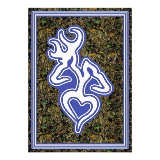 Hunting Camo Custom Outline Color Invitation