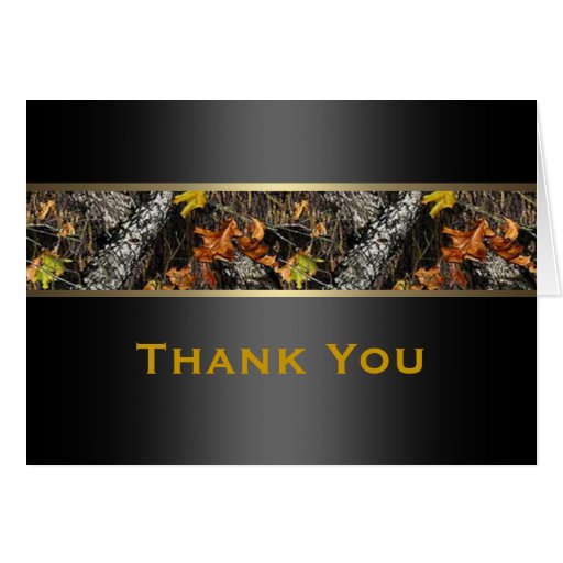 Hunting Camo Formal Thank You Cards | Zazzle