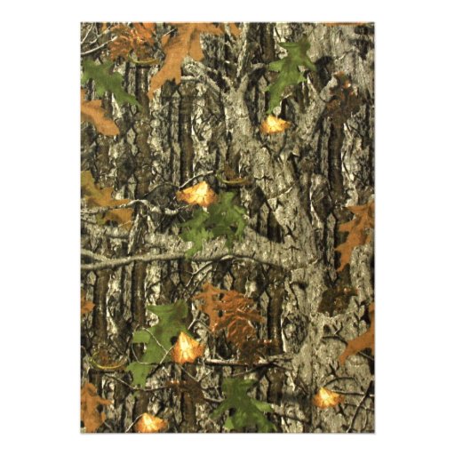 Hunting Camo Leaves Wedding Invitation
