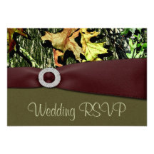 Hunting Camo RSVP Wedding Cards Personalized Invite