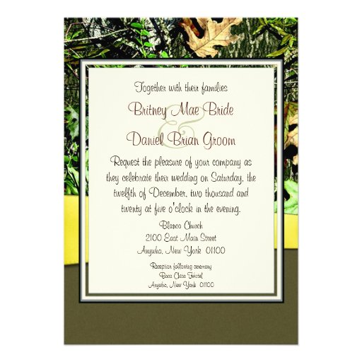 Hunting Camo Wedding Invitations