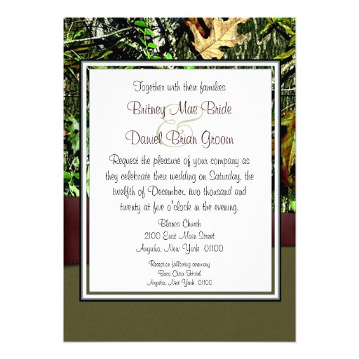 Hunting Camo Wedding Invitations