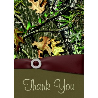 Hunting Camo Wedding Thank You Cards card