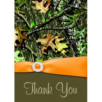 Hunting Camo Wedding Thank You Cards card