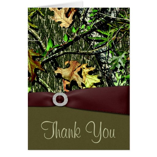 Hunting Camo Wedding Thank You Cards | Zazzle