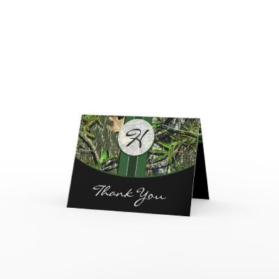 Hunting Camo Wedding Thank You Cards - Horizontal
