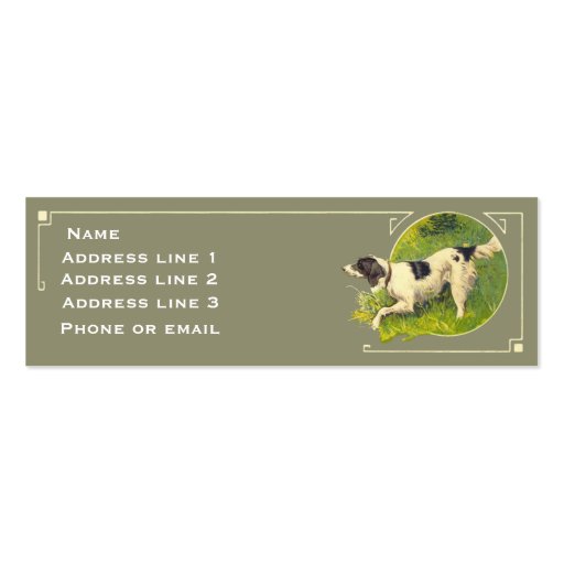 Hunting Dog Business Card (front side)
