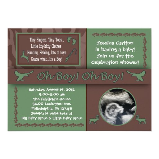 Hunting & Fishing Baby Shower Invitations (front side)