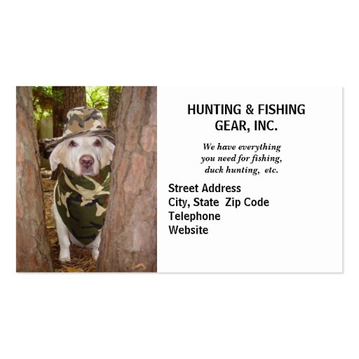 Hunting Guide/Gear Business Card (front side)