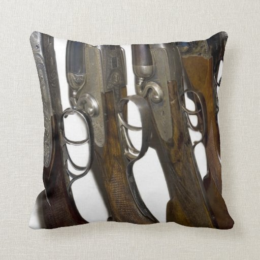 hunting guns throw pillows Zazzle