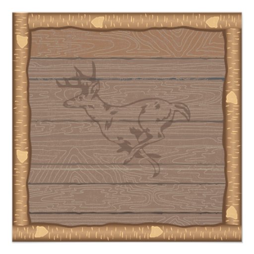 Hunting Invitation with wood frame