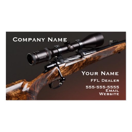 Hunting rifle business card (front side)