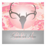 Hunting Theme Antlers and Camo Wedding Invitation