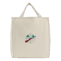 Hunting with Rifle embroidered bags