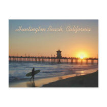 Huntington Beach at Sunset Postcard