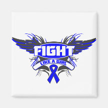 Huntington Disease Fight Like a Girl Wings Refrigerator Magnet