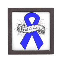 Huntington Disease Find A Cure Ribbon Premium Trinket Boxes