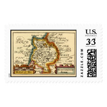 "Huntingtonshire" Huntingdonshire County Map postage by ZephyrusBooks "Huntingtonshire" Huntingdonshire County Map postage