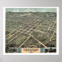 Huntsville, AL Panoramic Map - 1871 Print