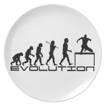 Hurdle Track and Field Sport Evolution Art Dinner Plates