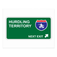 Hurdling Next Exit Postcard