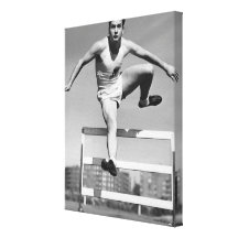 Hurdling Stretched Canvas Prints