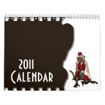 Hurdy Gurdy 3D Music Monkey 12 Wall Calendar