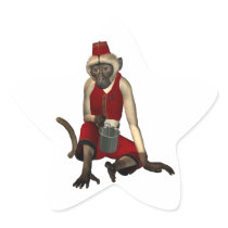 Hurdy Gurdy 3D Music Monkey 12 Sticker