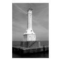 Huron lighthouse black and white print