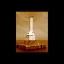 Huron lighthouse sepia print posters