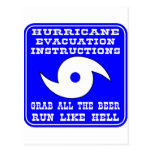 Hurricane Evacuation Instructions Plan Postcards