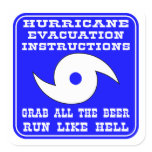 Hurricane Evacuation Instructions Plan Square Stickers