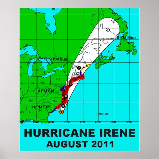 Hurricane Irene Path August 2011 Poster Print 36 b Zazzle