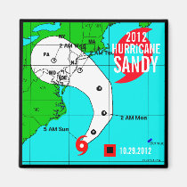 Hurricane Sandy Track Magnet 2 magnets
