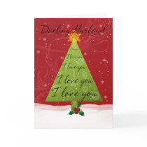 Husband Christmas Card With Holiday Tree