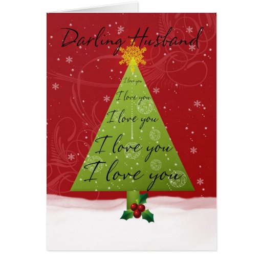 Husband Christmas Card With Holiday Tree | Zazzle
