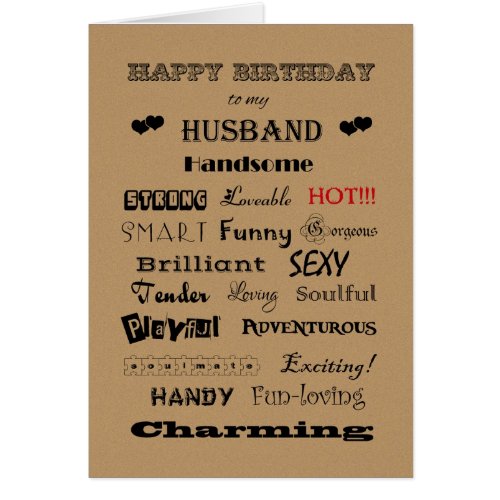 Husband Happy Birthday Words of Praise Cards