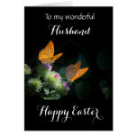 Husband / Happy Easter - Fritillary Butterflies Card