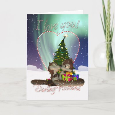 Husband I Love You Christmas Card With Loving Squi by moonlake