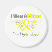 Husband - I Wear A Yellow Ribbon Military Support Refrigerator Magnet