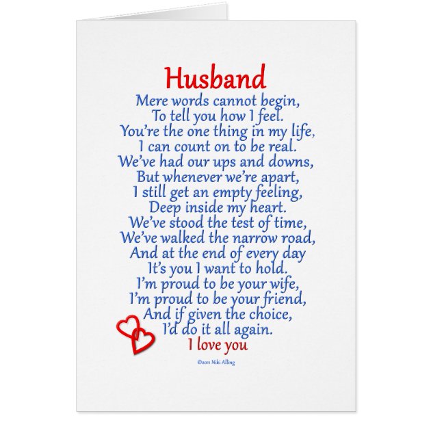 Husband Love Card Zazzle