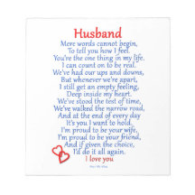 Husband Love Memo Note Pads