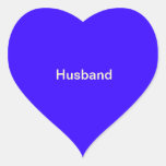 "Husband" Photo Label Heart Stickers