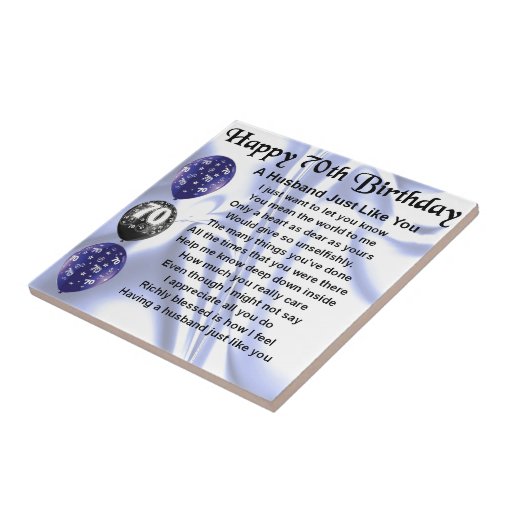 Husband Poem 70th Birthday Ceramic Tile Zazzle