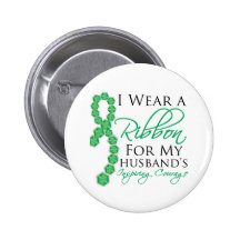 Husband's Inspiring Courage - Liver Cancer Pinback Button