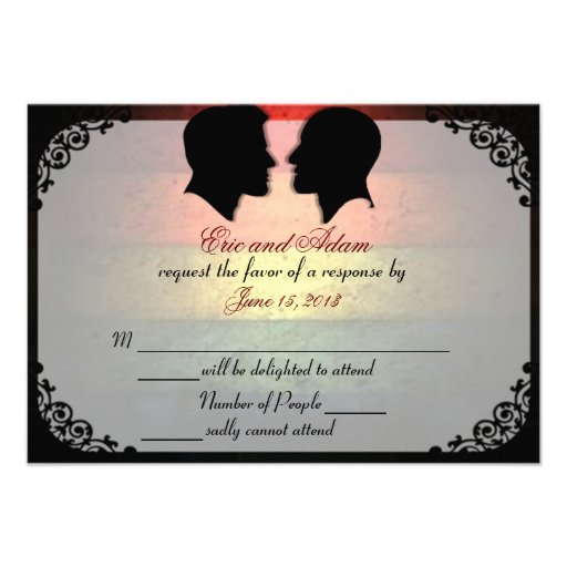 Husbands IV Custom Gay Wedding RSVP Cards